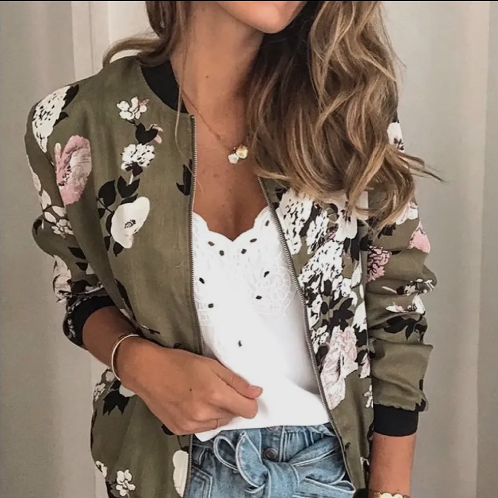 Floral Blossom Bomber Jacket
